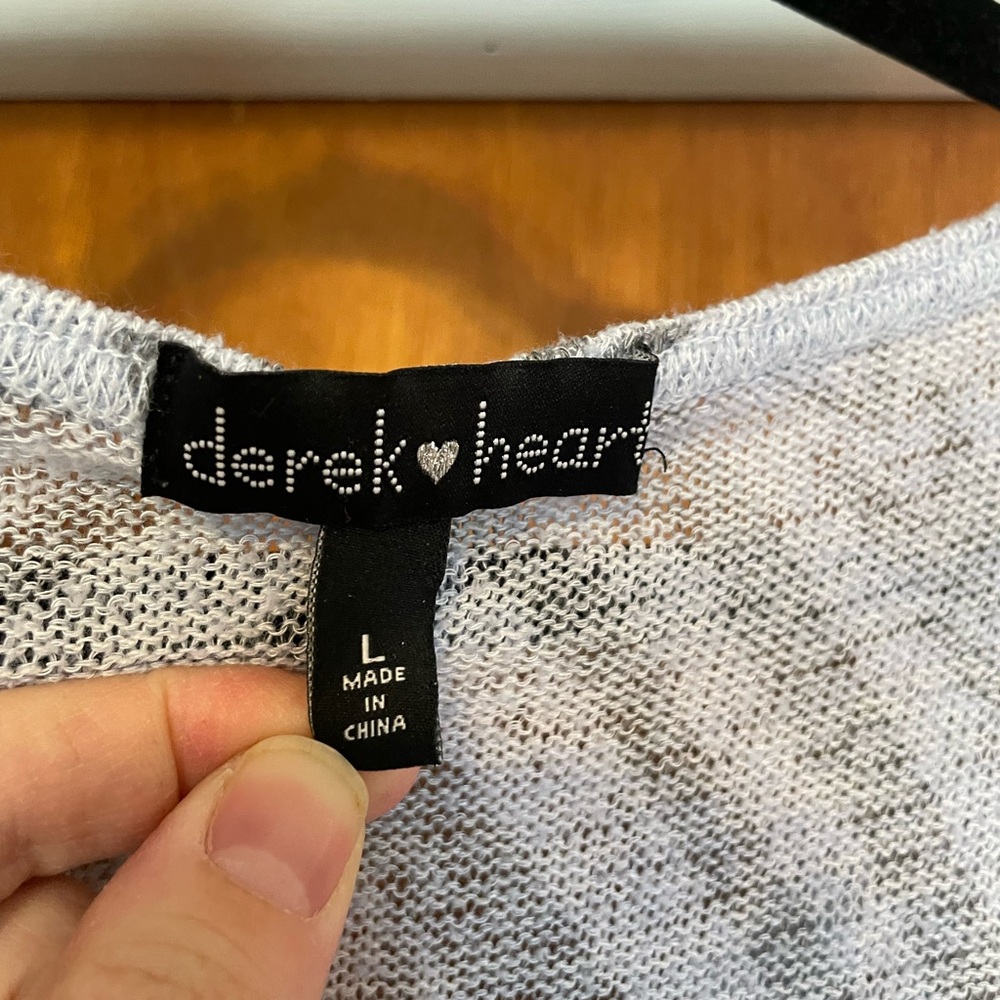 Derek Heart Black and White Geometric Long Sleeve Top - Picture 2 of 4